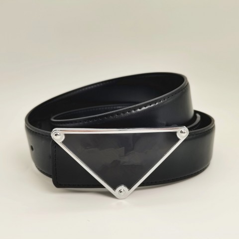 Luxury Unisex Leather Belts with Silver Gold Buckles