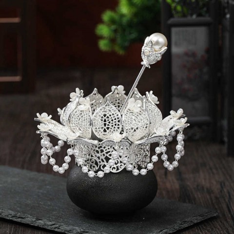 ACRDDK Women's Vintage Wedding Hair Stick Set - Gold & Silver Color Bun Holders