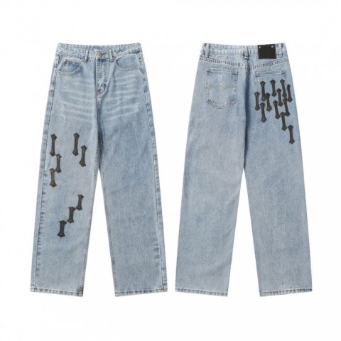 High-Quality Trendy Unisex Cross Design Jeans for Men
