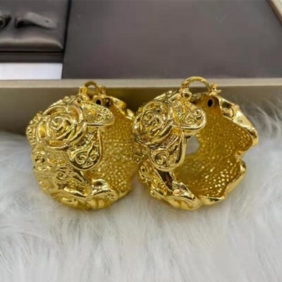 Ethiopian Style Hoop Huggie Earrings Women's Gold Plated Jewelry for Weddings and Fashion