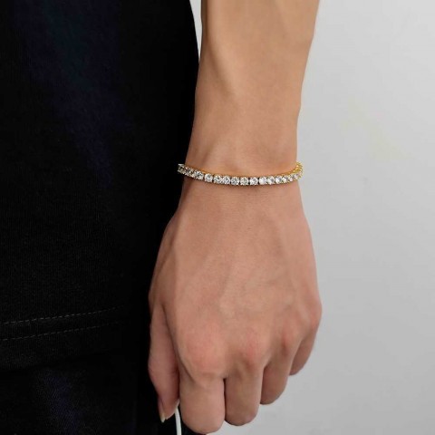 Charm Bracelets for Men - Trendy Copper Plated 18K Gold Hiphop Jewelry by Qiku