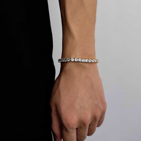 Charm Bracelets for Men - Trendy Copper Plated 18K Gold Hiphop Jewelry by Qiku