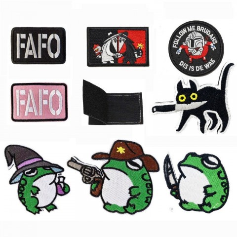Funny Frog Knife Patch - Durable Embroidered Applique for Men's Tactical Gear