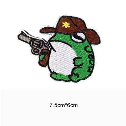 Funny Frog Knife Patch - Durable Embroidered Applique for Men's Tactical Gear