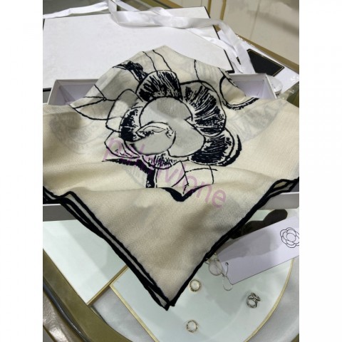 CH25 Luxury Women's Cashmere Silk Scarf, Square Shawl, 140x140cm, Satin Hijab, Fashionable Wraps