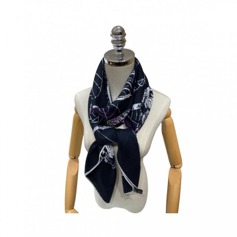 CH25 Luxury Women's Cashmere Silk Scarf, Square Shawl, 140x140cm, Satin Hijab, Fashionable Wraps