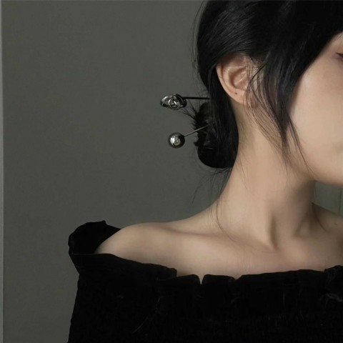 Elegant Women's Chinese Style Metal Hairpin Stick