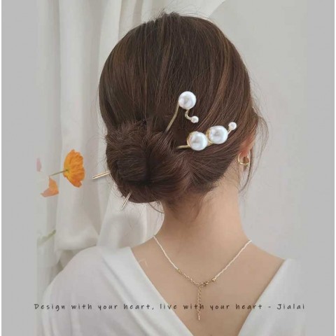 Elegant Women's Chinese Style Metal Hairpin Stick