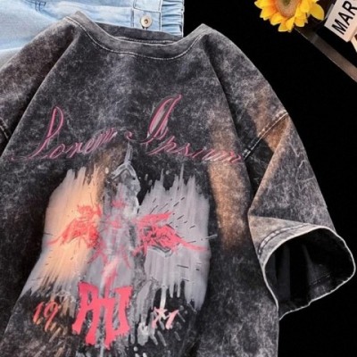 Luxury Men's Crew Neck Cotton T-Shirts with Letter Print