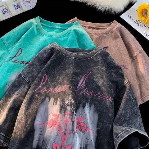 Luxury Men's Crew Neck Cotton T-Shirts with Letter Print