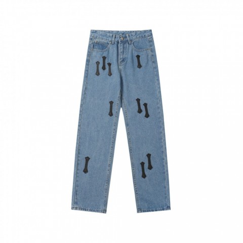 High-Quality Trendy Unisex Cross Design Jeans for Men