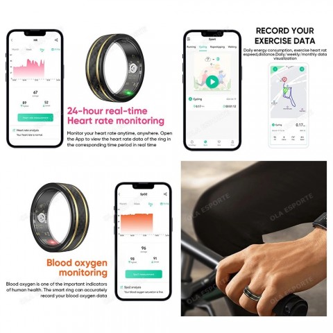 Smart Women's Health Tracker Ring 2024 - Heart Rate, Sleep Monitor, Waterproof