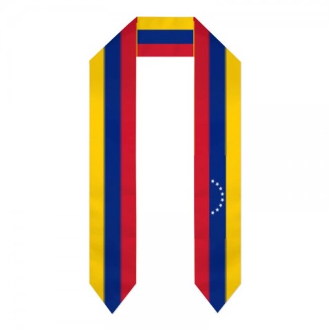 Luxury Sapphire Blue Graduation Scarf With Star Stripe for Men