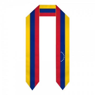 Luxury Sapphire Blue Graduation Scarf With Star Stripe for Men