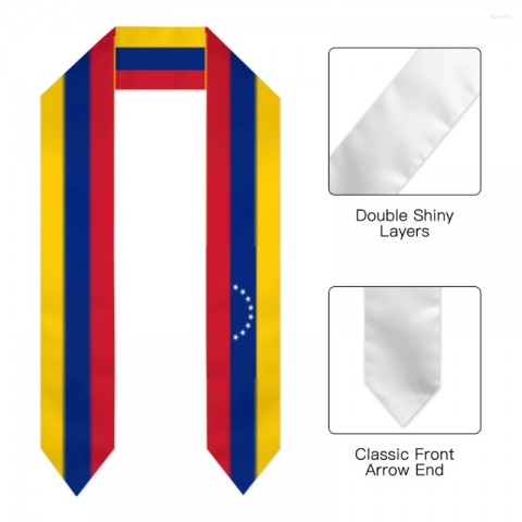 Luxury Sapphire Blue Graduation Scarf With Star Stripe for Men