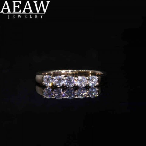 AEAW Women's 14k White Gold 0.5ct Lab Grown Diamond Engagement & Wedding Band Ring