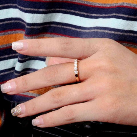 AEAW Women's 14k White Gold 0.5ct Lab Grown Diamond Engagement & Wedding Band Ring
