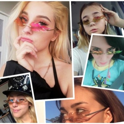 Luxury Rimless Wave Sunglasses for Men and Women - 6 Color Options