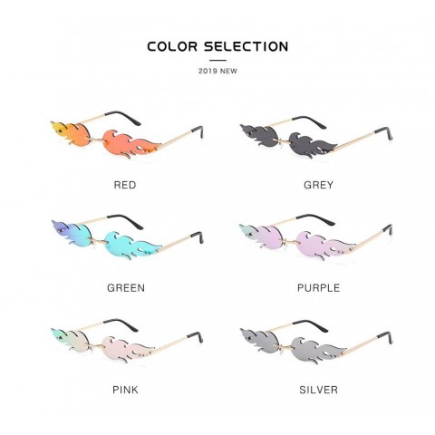 Luxury Rimless Wave Sunglasses for Men and Women - 6 Color Options