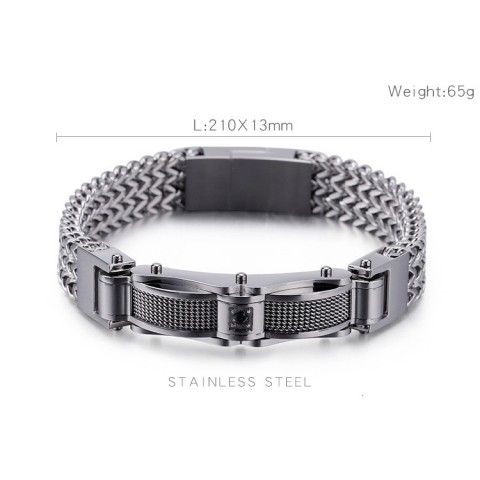 Stainless Steel Gold Men's Charm Bracelet - Lightweight Link Chain Jewelry