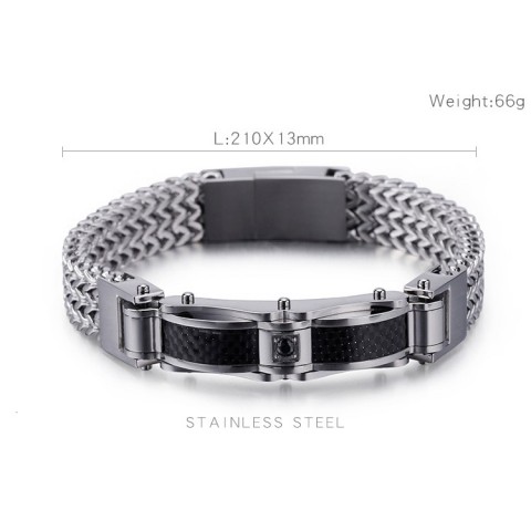 Stainless Steel Gold Men's Charm Bracelet - Lightweight Link Chain Jewelry