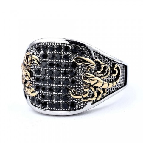 Hot Selling Unisex Minimalist Scorpion Black Diamond Ti Ring