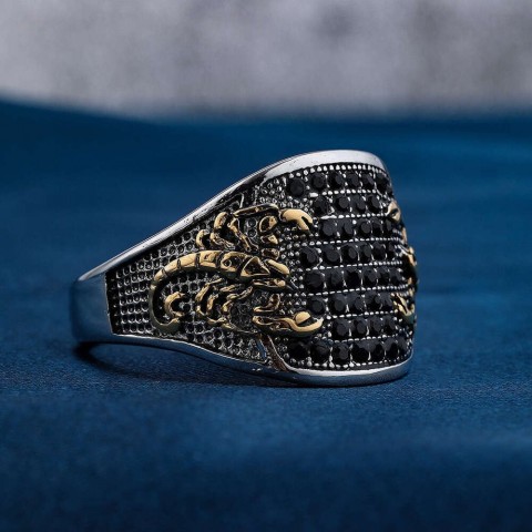 Hot Selling Unisex Minimalist Scorpion Black Diamond Ti Ring