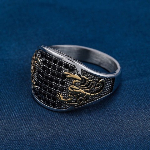 Hot Selling Unisex Minimalist Scorpion Black Diamond Ti Ring