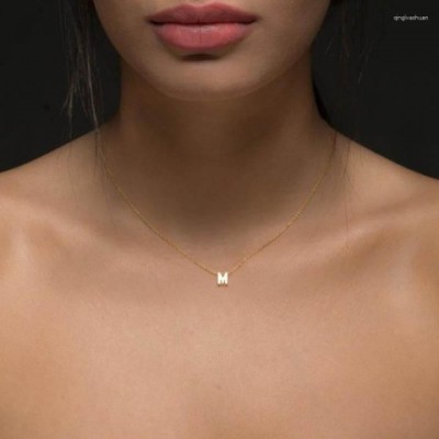 Chic Women's Metal Initial Pendant Necklace 5PC Set