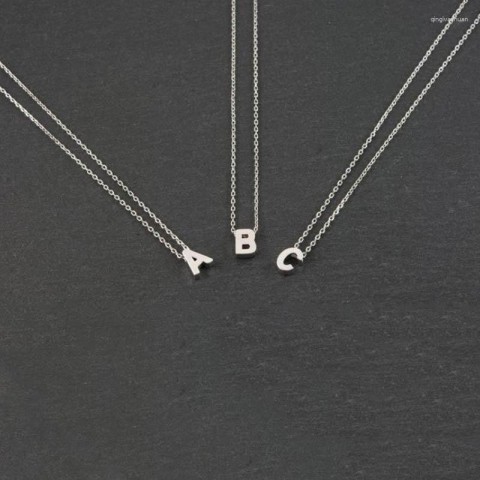 Chic Women's Metal Initial Pendant Necklace 5PC Set