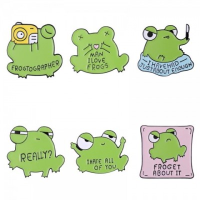 Creative Alloy Animal Frog Brooch - Unisex Cute Cartoon Jewelry for Gifts