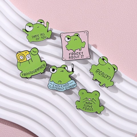 Creative Alloy Animal Frog Brooch - Unisex Cute Cartoon Jewelry for Gifts