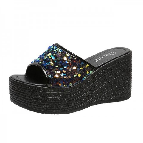 Crystal Comfy Wedge Heels Slippers | 2024 Summer Women's Platform Sandals dh911125171