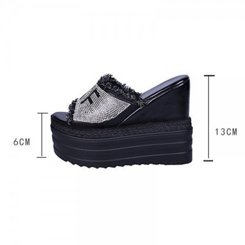 Crystal Comfy Wedge Heels Slippers | 2024 Summer Women's Platform Sandals dh911125171