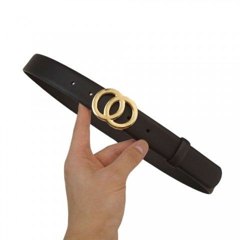 Luxury Vintage Letter Buckle Leather Belt for Unisex
