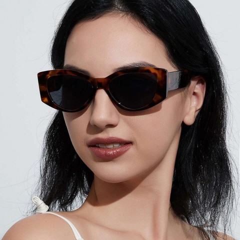 Frame Hawksbill Cat Eye Sunglasses - Trendy PC Lenses for Men & Women