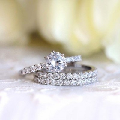 Sterg Sier Elegance White Topaz CZ Wedding Set for Women