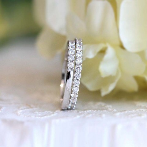 Sterg Sier Elegance White Topaz CZ Wedding Set for Women