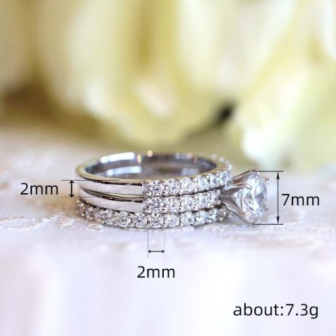 Sterg Sier Elegance White Topaz CZ Wedding Set for Women