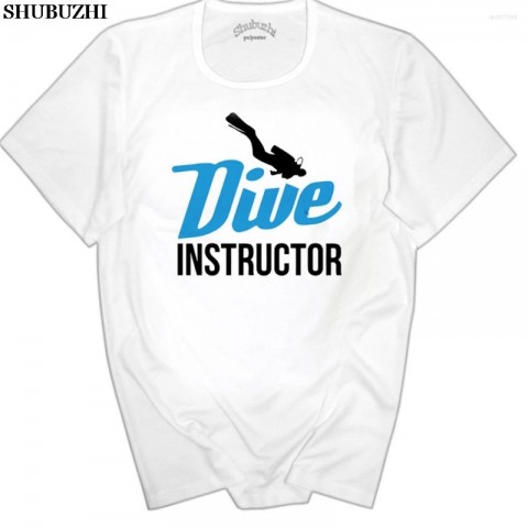 PADI Dive Instructor Letter T-shirt Men's Casual Euro Size White