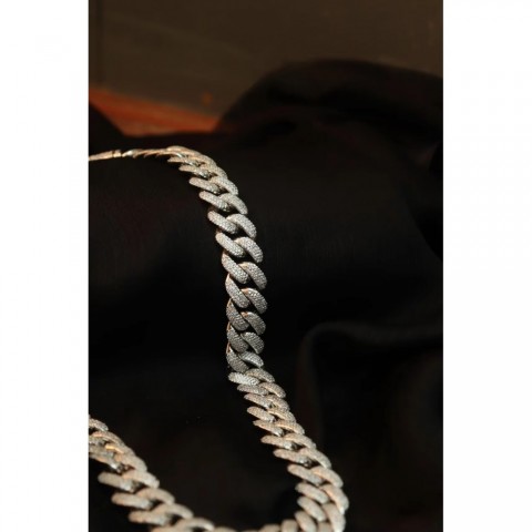 Hip Hop Men's Fashion Jewelry - 16MM Heavy Cuban Chain with Moissanite Pendant