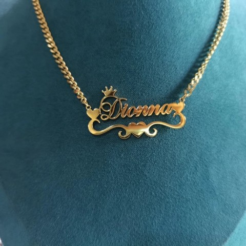 Customized Stainless Steel Gold Butterfly Necklace with Name for Women