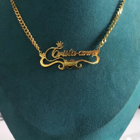 Customized Stainless Steel Gold Butterfly Necklace with Name for Women
