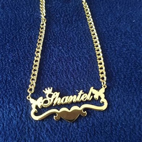 Customized Stainless Steel Gold Butterfly Necklace with Name for Women