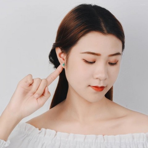 Stud Earrings 925 Sterling Silver Asymmetric Snow Tree Gift for Women