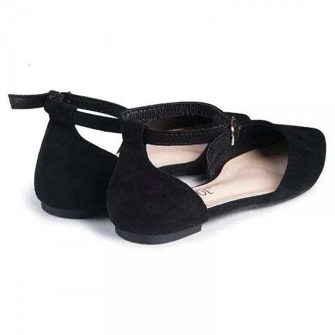 Women's Flat Shoes D'Orsay Leather Pointed Toe Ankle Strap Flats