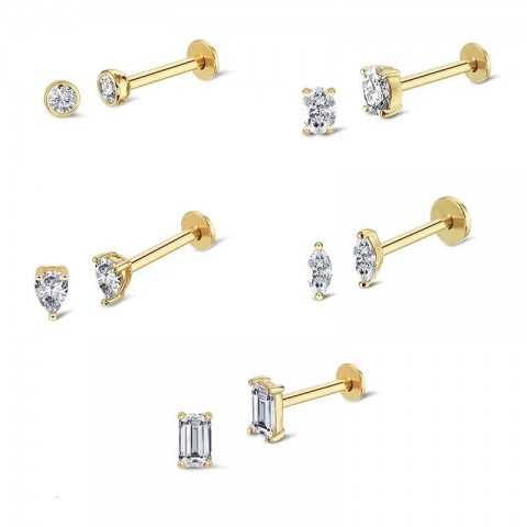 ESO Sterling Silver Zircon Stud Earrings for Women