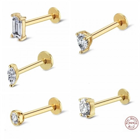 ESO Sterling Silver Zircon Stud Earrings for Women