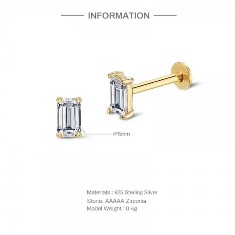 ESO Sterling Silver Zircon Stud Earrings for Women