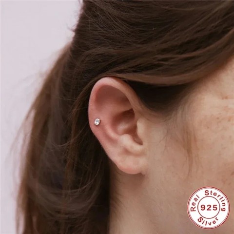ESO Sterling Silver Zircon Stud Earrings for Women
